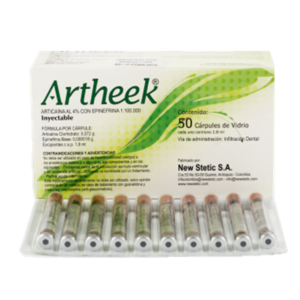 Anestesia articaína 4% Artheek, caja 50 unidades - New Stetic