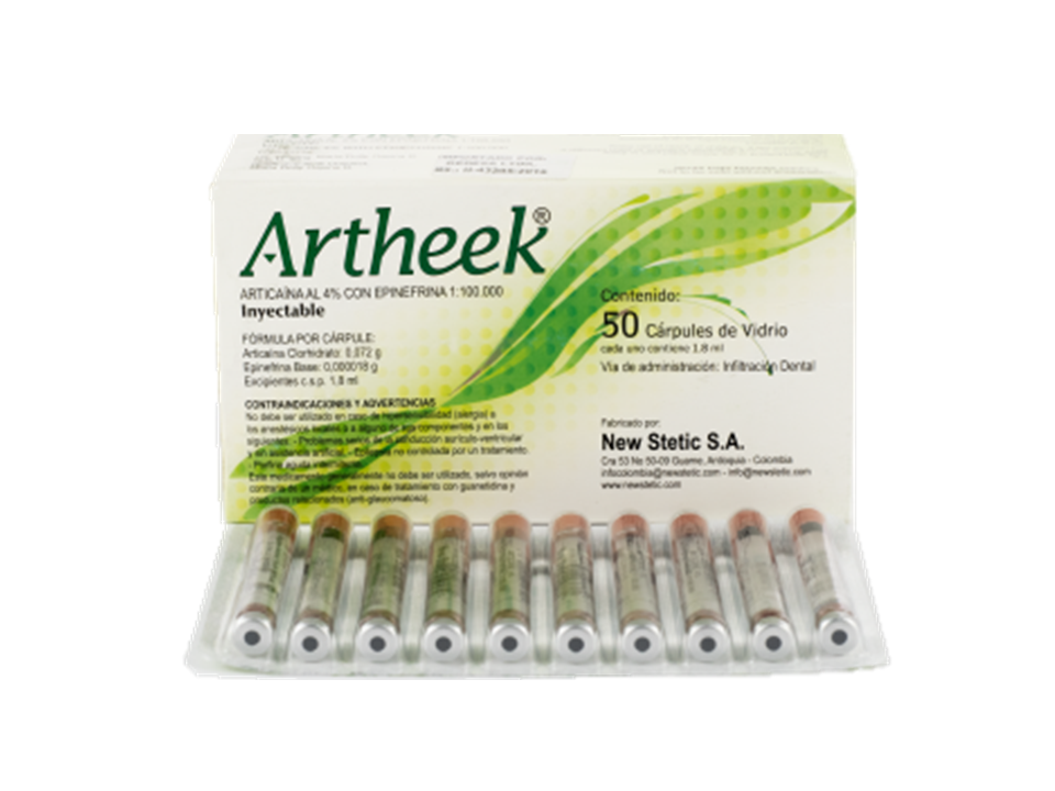 Anestesia articaína 4% Artheek, caja 50 unidades - New Stetic