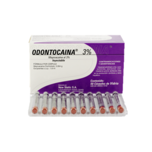 Anestesia mepivacaína 3%, caja 50 cartuchos - New Stetic