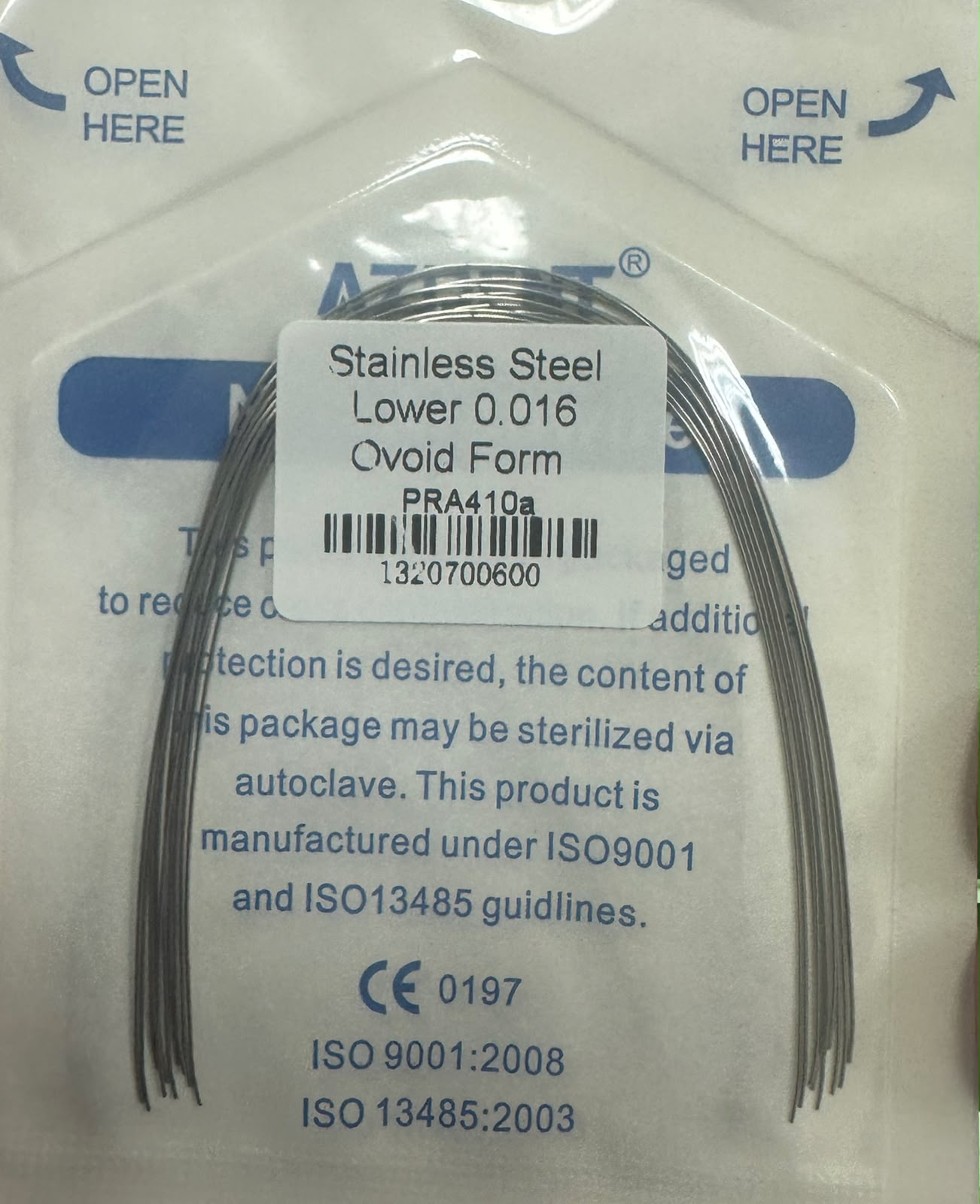 Arco inferior acero inoxidable .016 ovoide MedicalTools