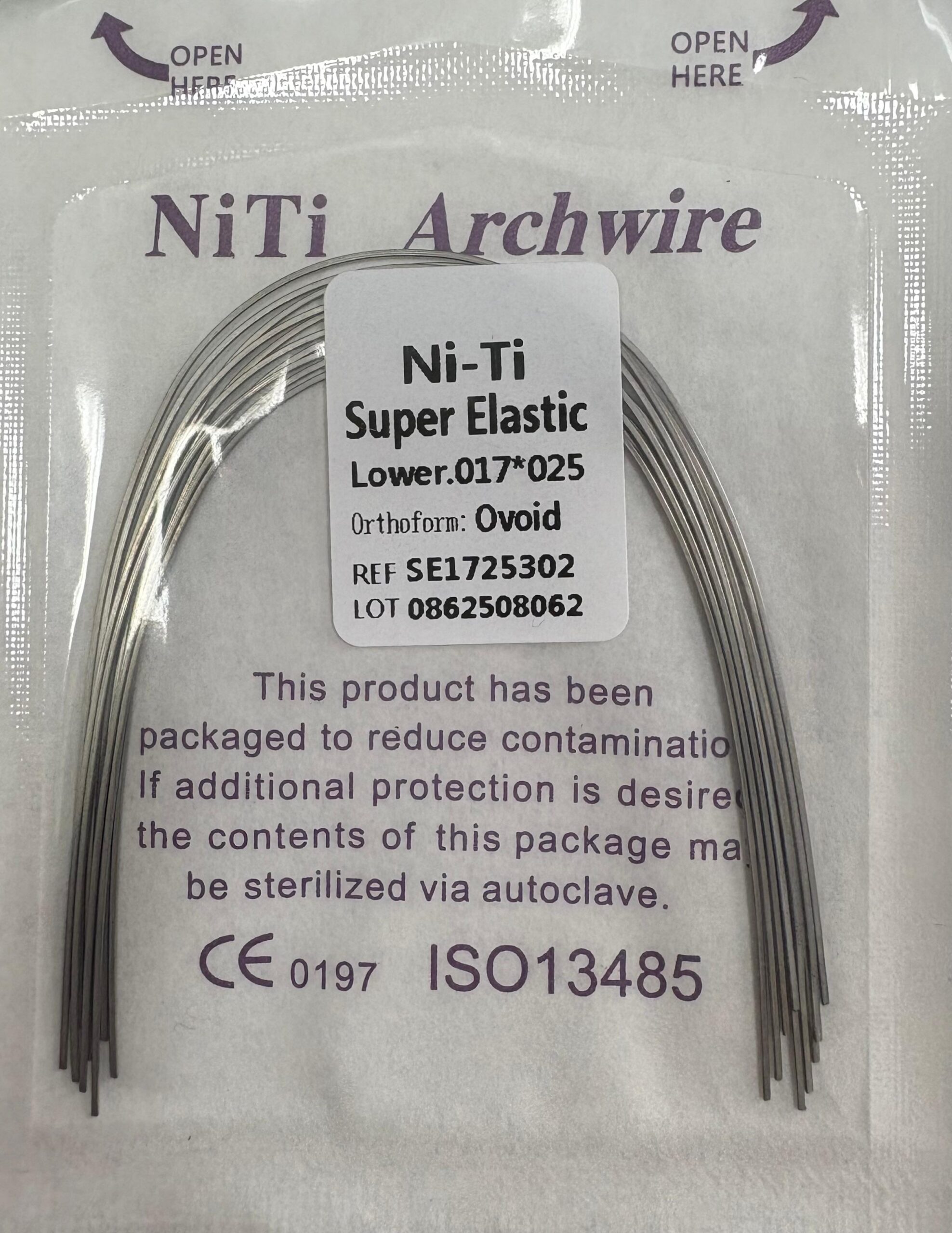 Arco lower 0.017x025 NI-TI super elastic ovoide - MedicalTools