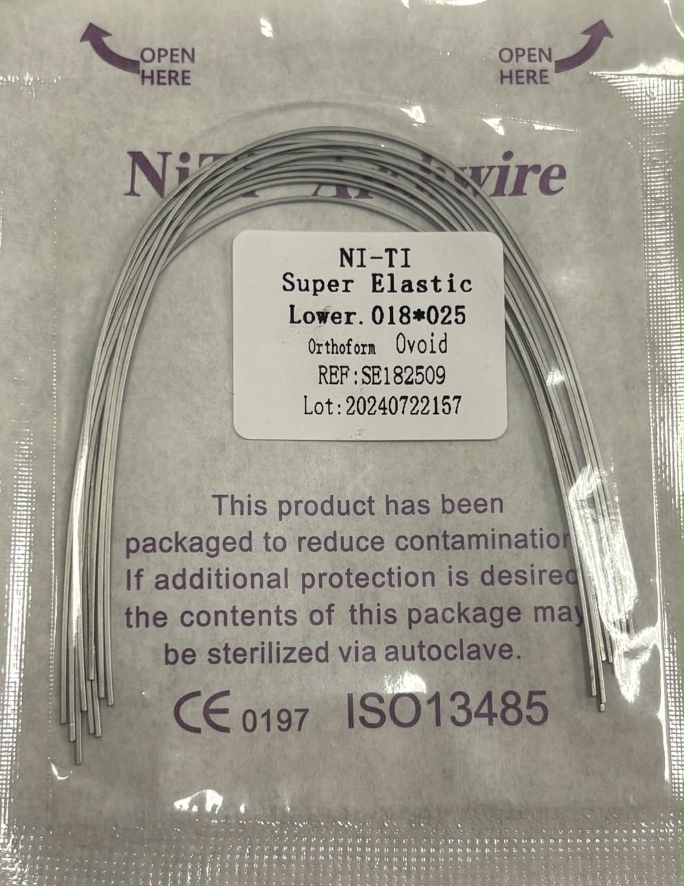 Arco inferior NiTi .018×025 rectangular ovoide MedicalTools