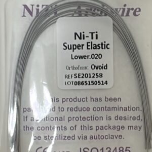 Arco inferior NiTi superelástico .020 ovoide, 10 unidades - MedicalTools