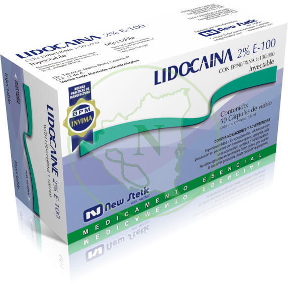 Anestesia lidocaína 2%, vista adicional - New Stetic
